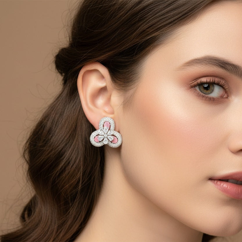 AD Floral Stud Earrings – Rs. 2150