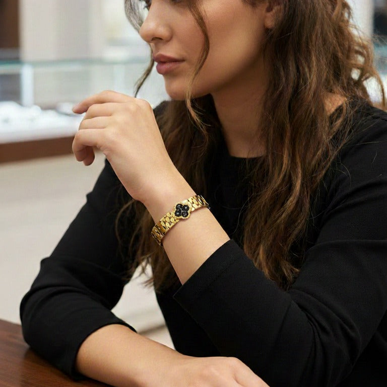 Floral Stainless Steel Bracelet – Rs. 850