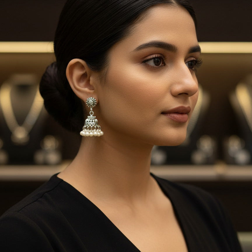 Pearl Jhumka Earrings – Rs. 450