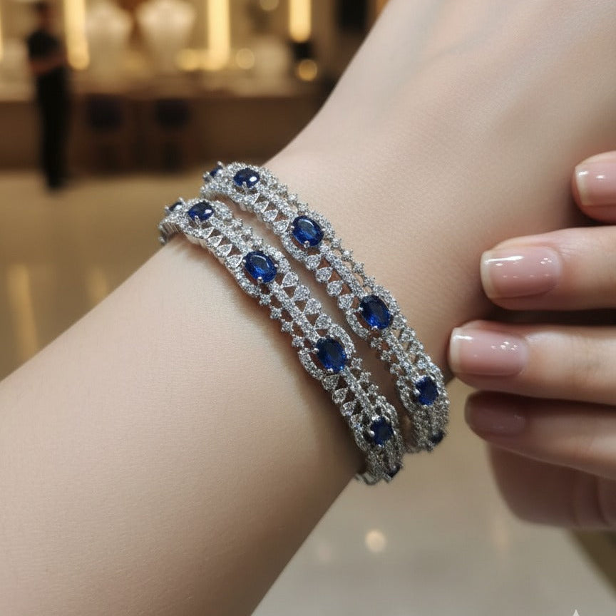 Blue Crystal Bangles – Rs. 2850