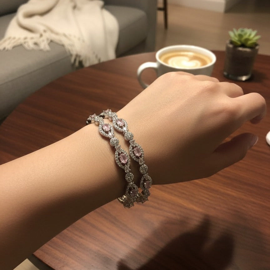 Elegant Crystal Stone Bangles – Rs. 2,650