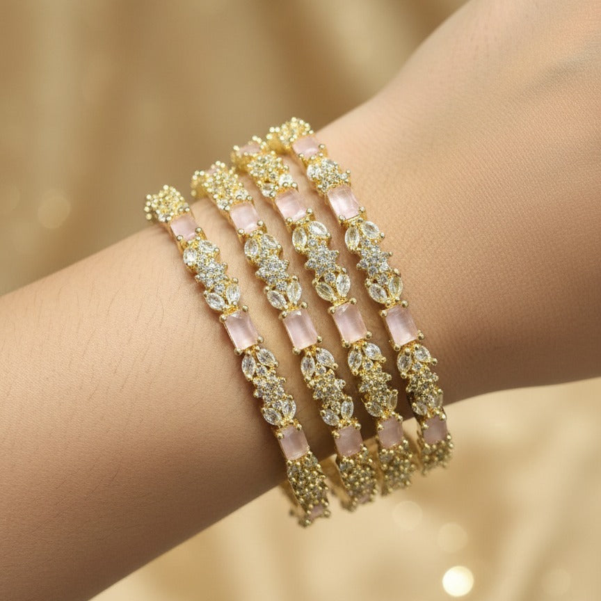 Pink Crystal Bangles – Rs. 3950