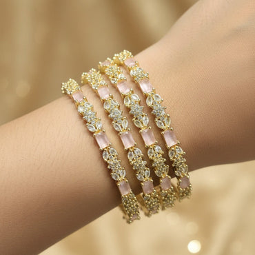 Pink Crystal Bangles – Rs. 3950