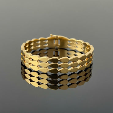 Gilded Lattice Triple-Row Gold Bangle – Rs. 950