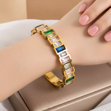 Prism Eternity Multi-Hue Gold Bangle – Rs. 950