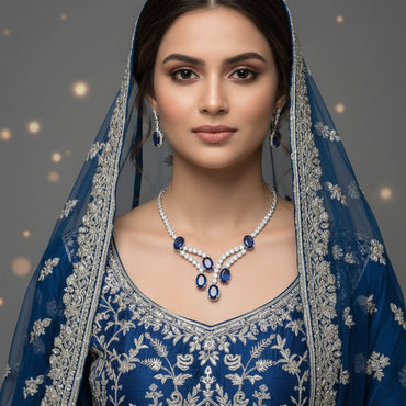 Sapphire Sultanate Oval Bridal Set