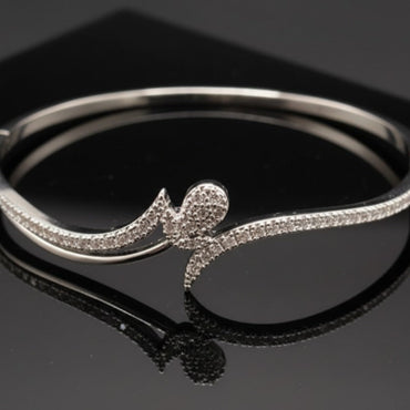 Silver Solstice Wave Bangle - RS 1450