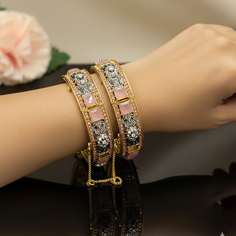 Rose Aura Baguette Bangles - Rs 3650
