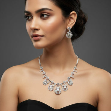 Celestial Halo Necklace Set - RS 4050