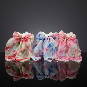 Floral Organza Bow Set - RS 2250 (12 Pcs)