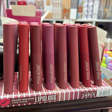 MISS ROSE Professional Makeup Pillow Talk Blur Long Lasting Lipgloss – 24 PCS Display