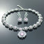 Rose Petal Heart Necklace Set