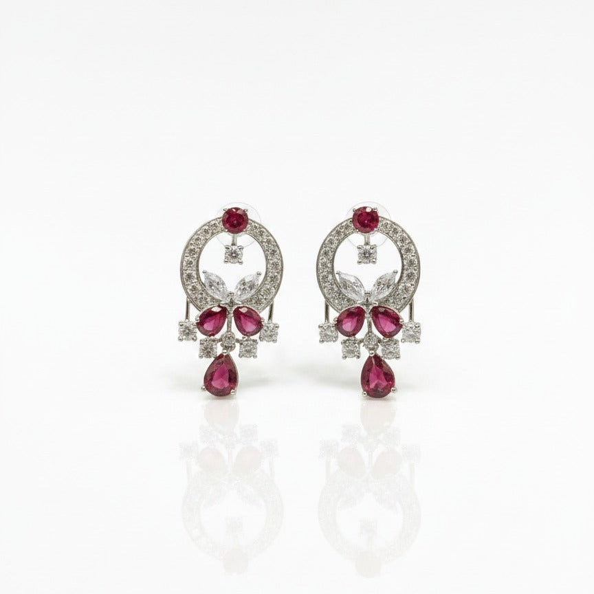 Crimson Petal Drop Earrings