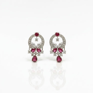 Crimson Petal Drop Earrings