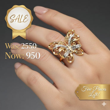 Gold Butterfly Filigree Ring