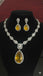 Luxury Honey Gold American Diamond Necklace Set