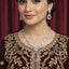 Pink Teardrop Gold Plated American Diamond Necklace Set