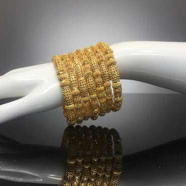 Elegant Gold Plated 6 Piece Bangles Set