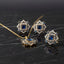 Blue Stone Gold Plated Pendant Set