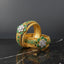Green Stone Gold Plated Bangles Pair