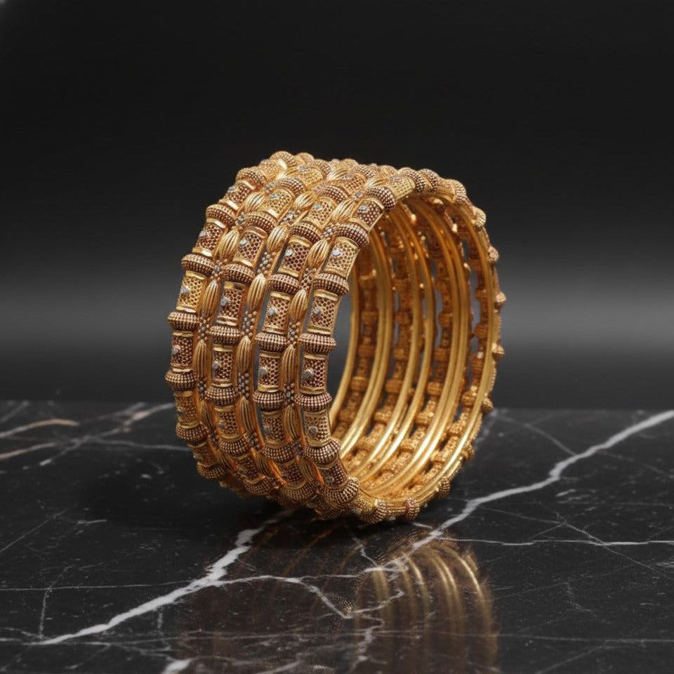 Traditional Gold Plated Bangles Set