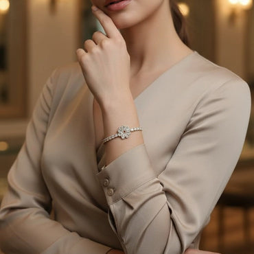 Elegant Floral Crystal Bracelet – Eid Gift Collection