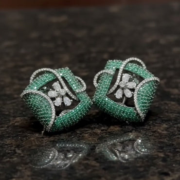 Green Flower AD Studs – Eid Gift Collection