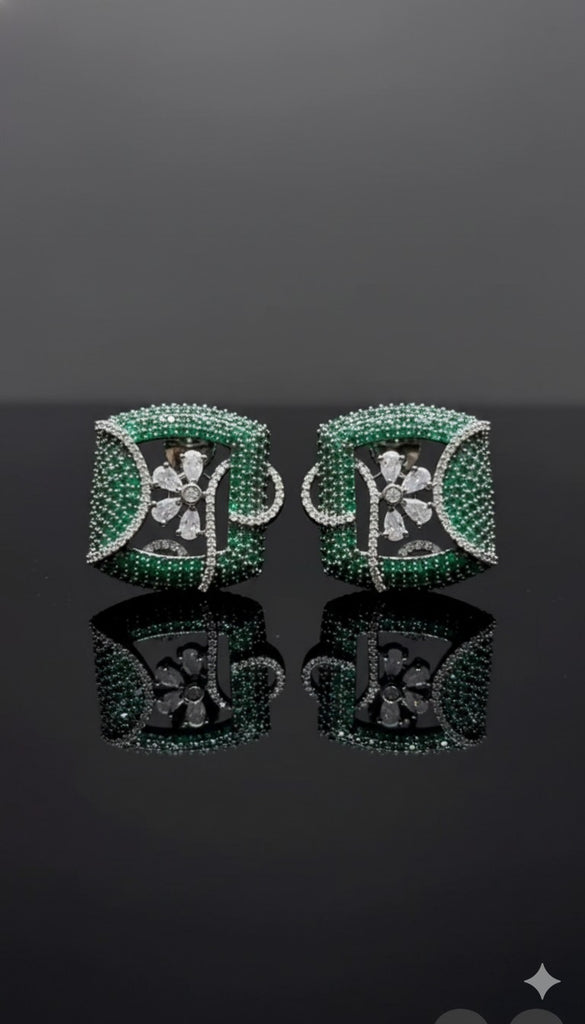 Green Flower AD Studs – Eid Gift Collection