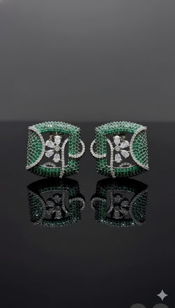 Green Flower AD Studs – Eid Gift Collection