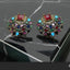 Gold Plated Traditional Earrings – Multicolor Statement Studs