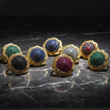 Gold Plated Size Adjustable Traditional Floral Ring
