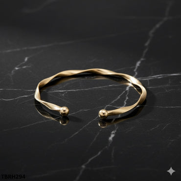 Minimalist Gold Twist Open Cuff Bracelet