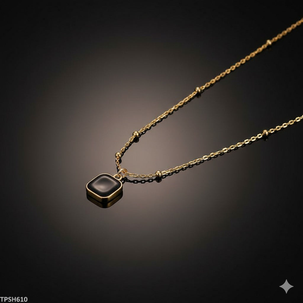 Minimalist Black Pendant Necklace