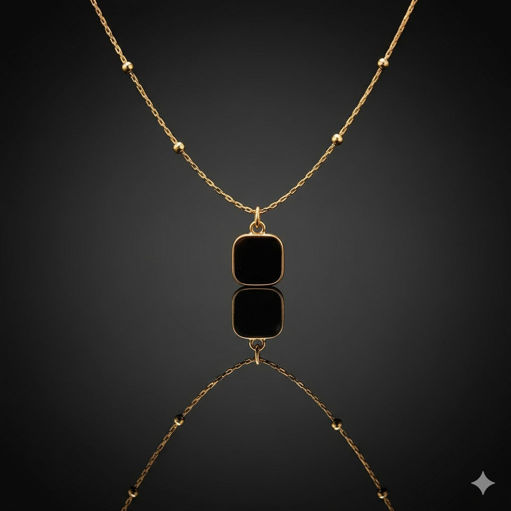 Minimalist Black Pendant Necklace