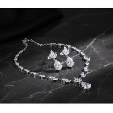 Luxury Crystal Drop Necklace Set
