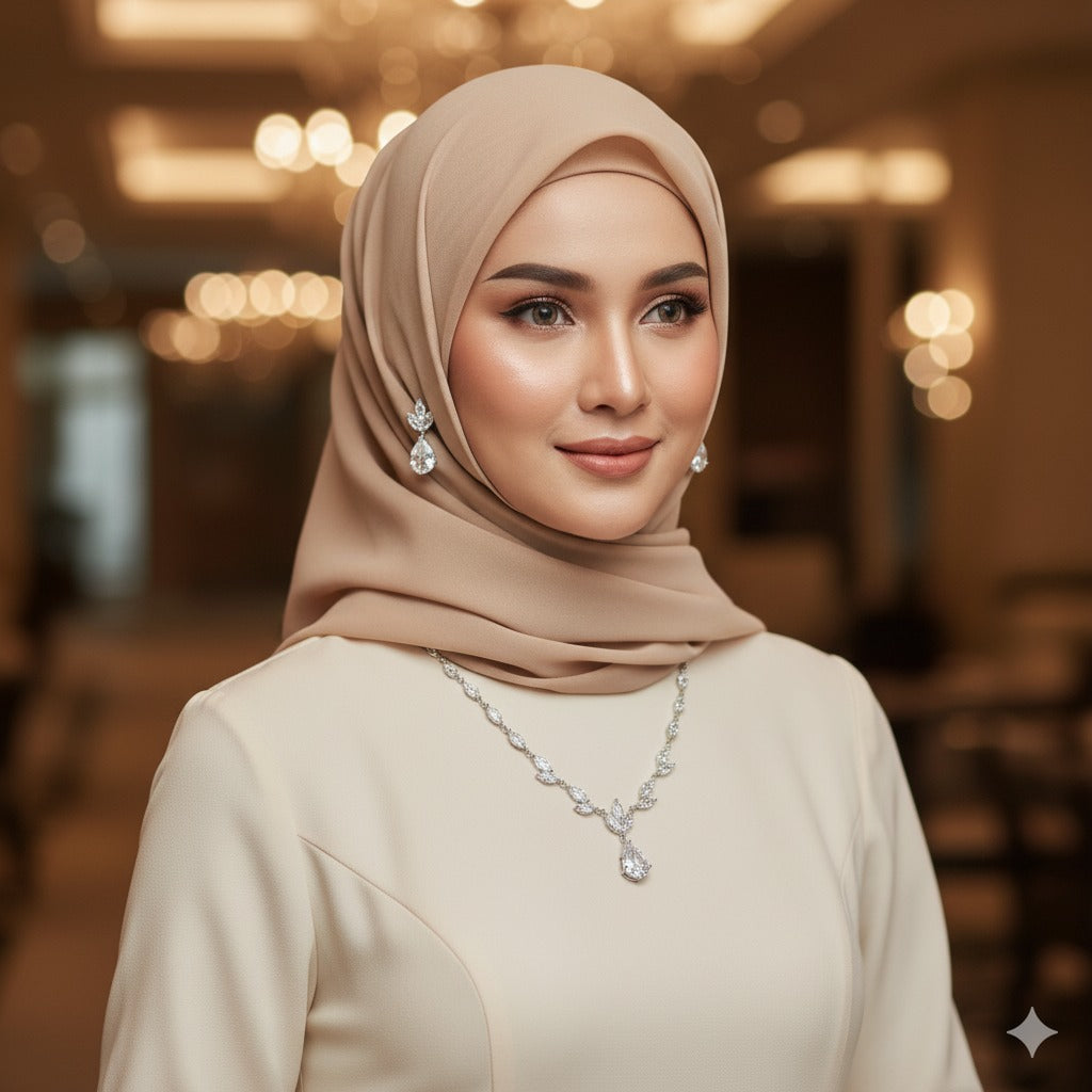 Luxury Crystal Drop Necklace Set