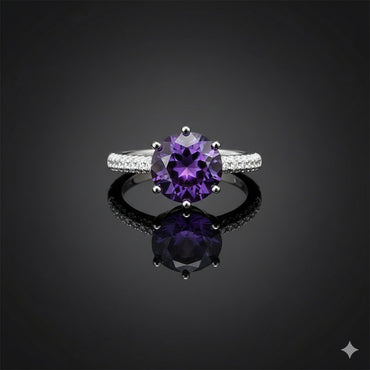 Elegant Purple Crystal Ring