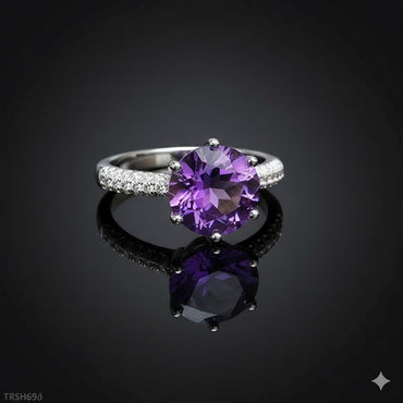 Elegant Purple Crystal Ring