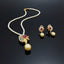 Traditional Ruby Pearl Pendant Set