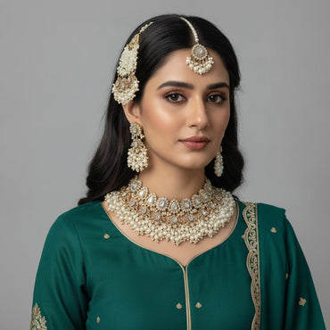 Luxury Polki Pearl Bridal Set