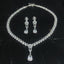 Silver Crystal Pear Drop Jewelry Set