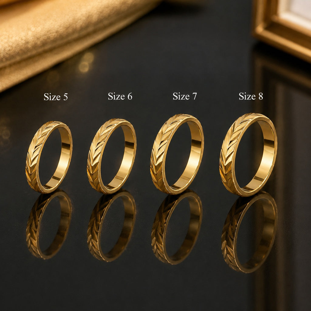 Classic Textured Gold Band Ring