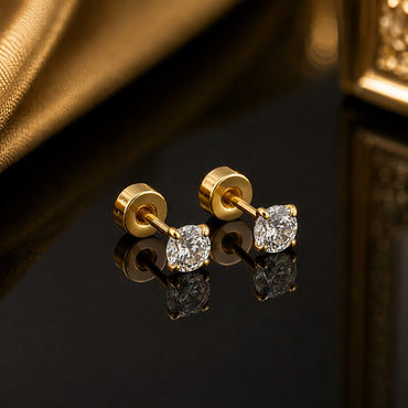 Solitaire Stud Earrings