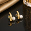 Pearl Curve Stud Earrings