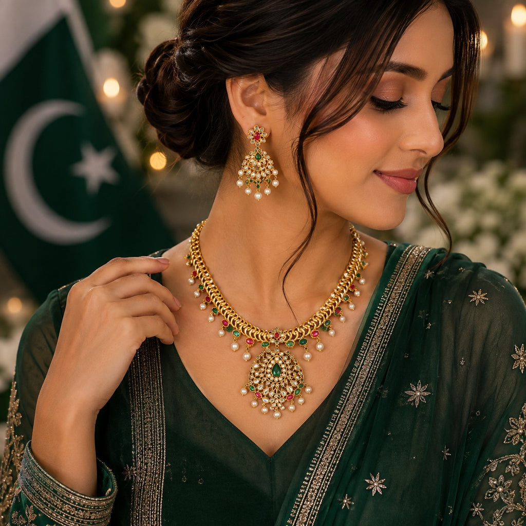 Royal Traditional Pearl Bridal Necklace Set