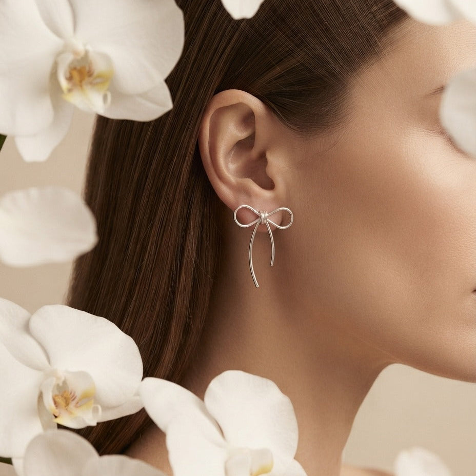 Elegant Bow Drop Earrings