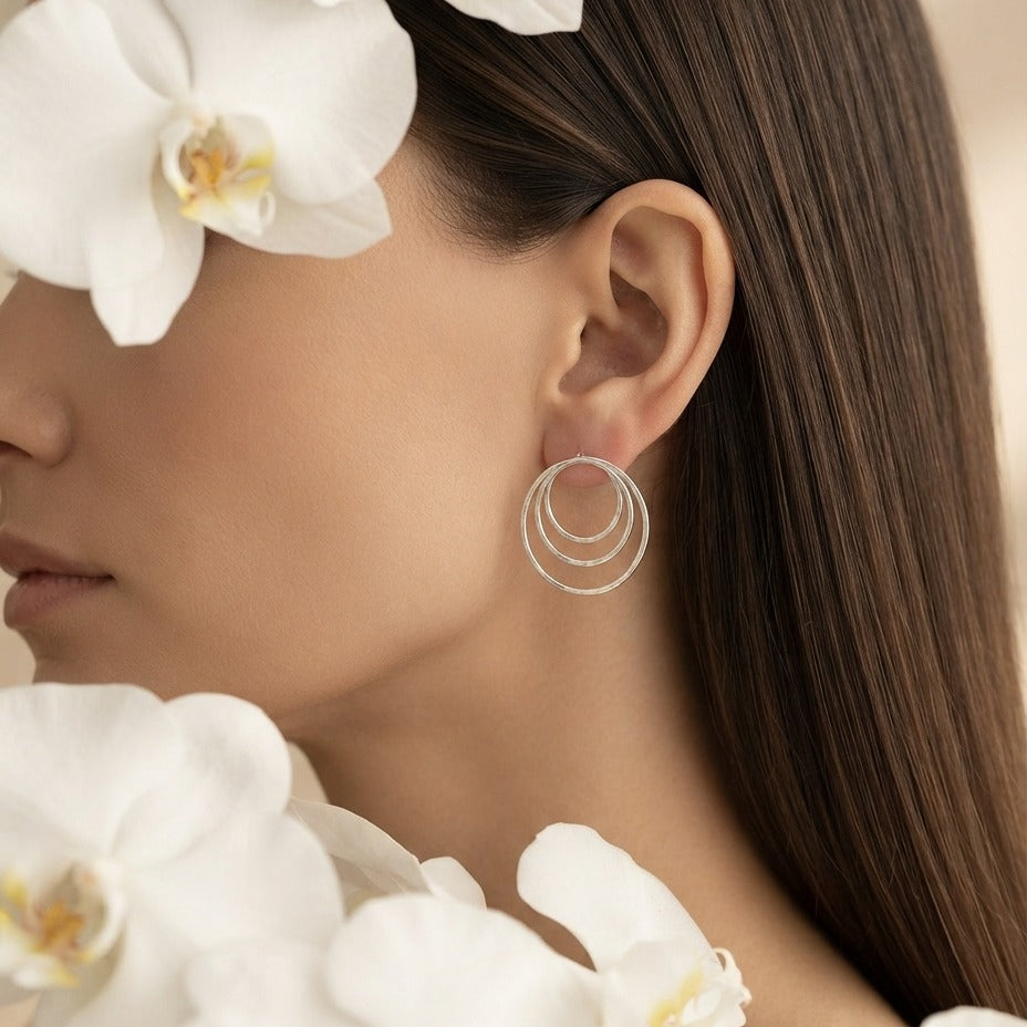 Elegant Triple Circle Hoop Earrings