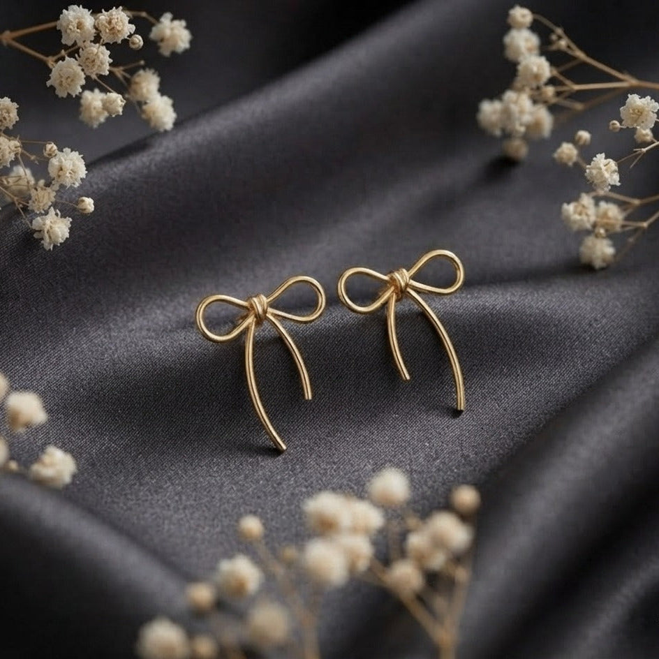 Elegant Bow Drop Earrings