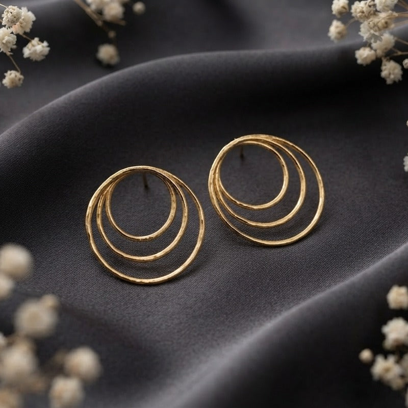 Elegant Triple Circle Hoop Earrings
