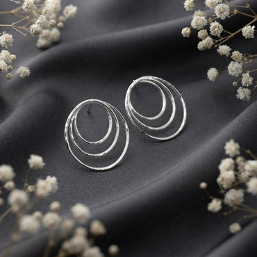 Elegant Triple Circle Hoop Earrings